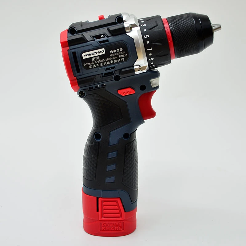 YZ勇照冲击16V小钢炮手电钻钻转无刷大功率双速锂电钻二电一充