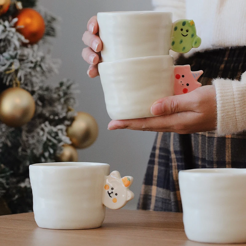泽滕家 ins可爱卡通手握杯陶瓷马克杯咖啡杯牛奶杯早餐杯家用杯子