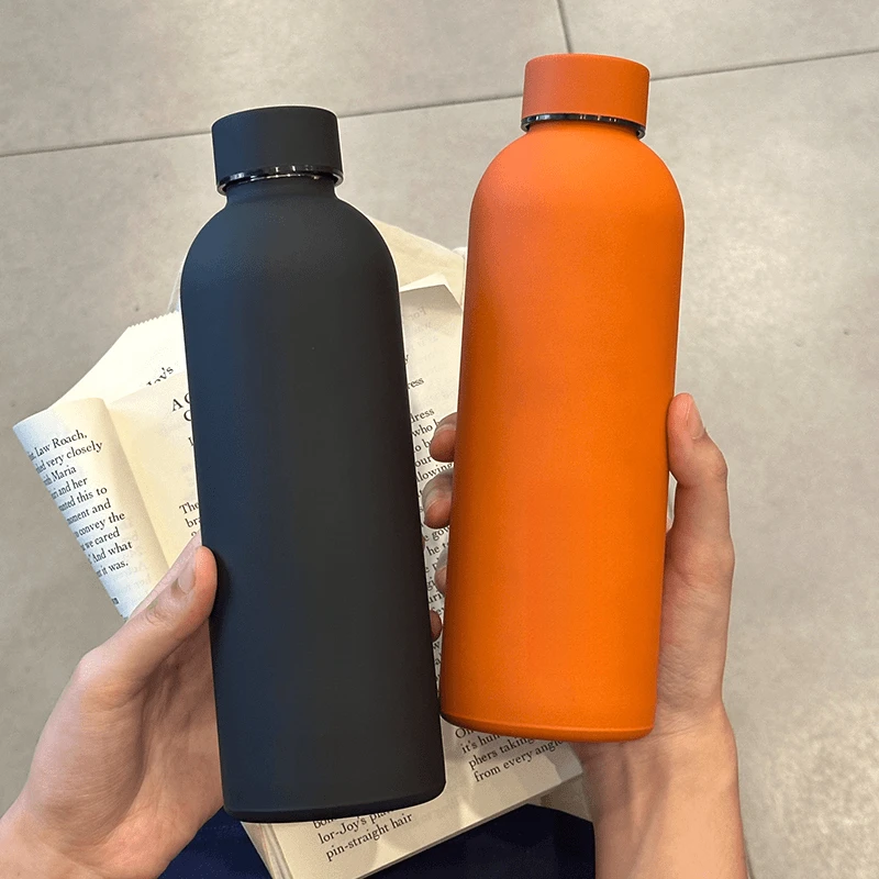 【高颜值】简约不锈钢保温杯纯色简约运动水杯大容量杯子便携水杯M