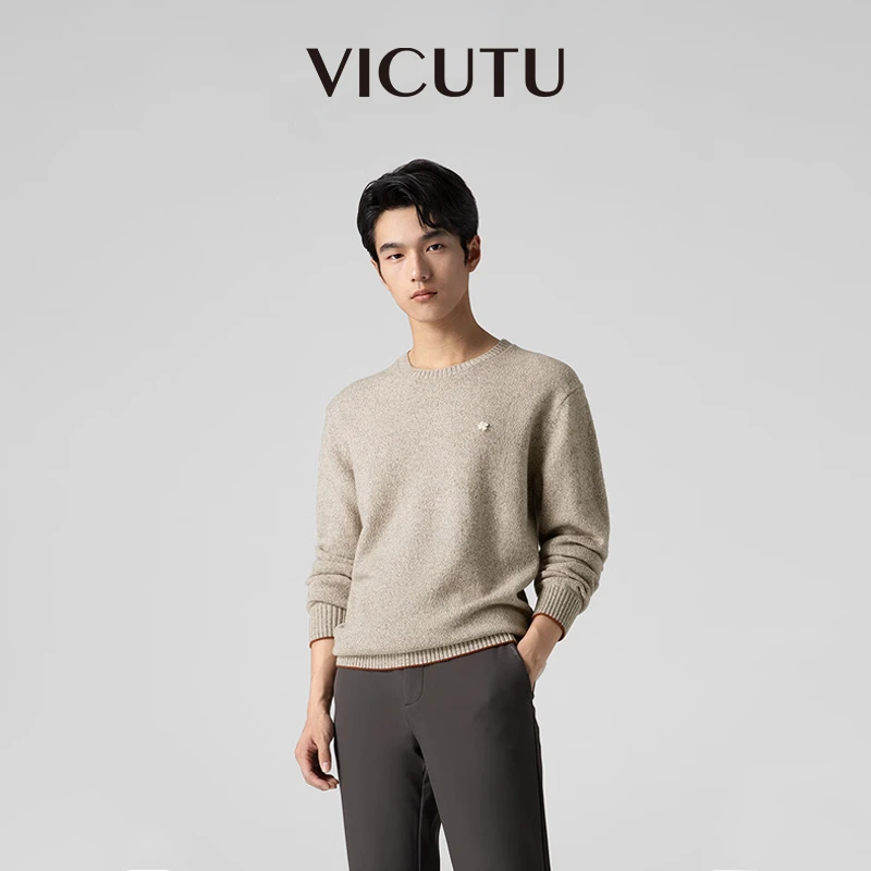 【云雾衫-圆领】 威可多男士24年新款纯羊毛时尚舒适百搭长袖针织衫