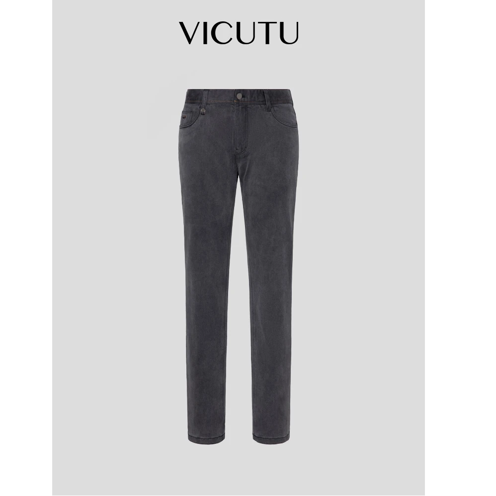 威可多秋季新款男士舒适亲肤商务休闲时尚通勤百搭直筒牛仔裤简约