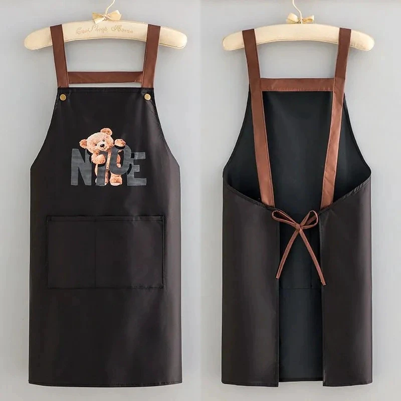 2024新款围裙厨房专用防水防油罩衣女做饭家务围裙上班透明工作服