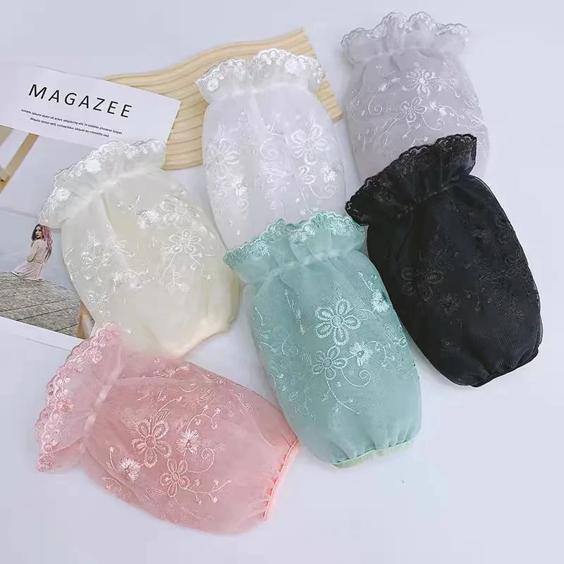 新款蕾丝袖套防脏女工作套袖秋冬季手袖羽绒服护袖办公室短款袖头