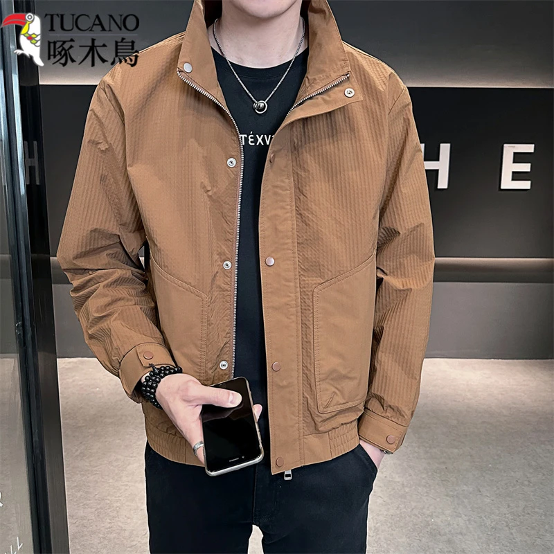 TUCANO/啄木鳥男士薄款立领外套青年春季百搭夹克帅气褂子上衣