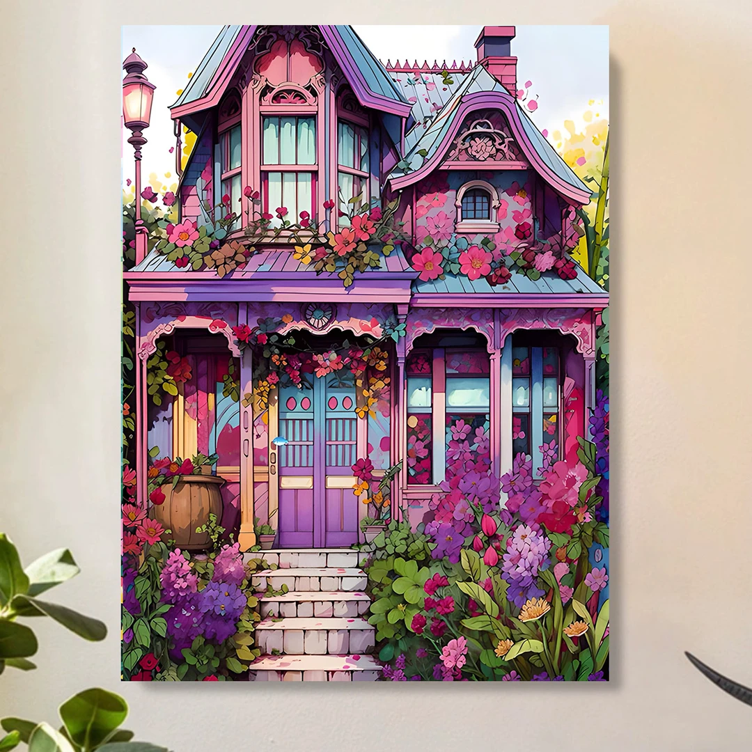 (送金天鹅画笔)数字油画diy潮流风景填涂色礼物油彩画家庭装饰画