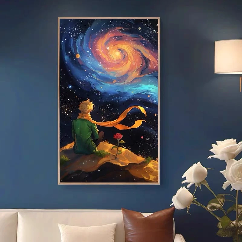夜空小王子|数字油画diy真心遮盖六代颜料填色手绘礼物油彩装饰画