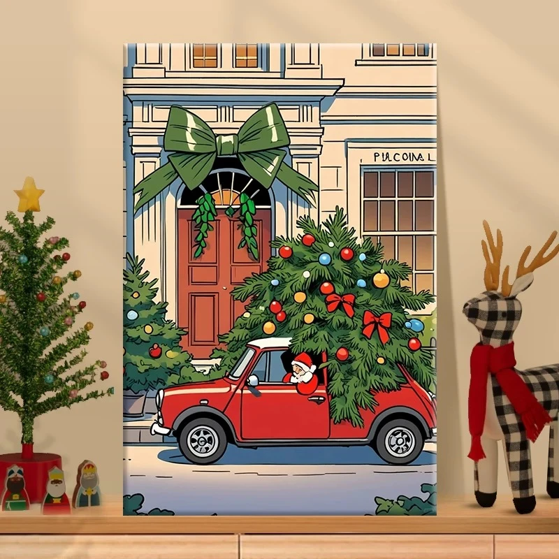 圣诞快乐|数字油画diy真心遮盖六代颜料填涂色手绘礼物油彩装饰画