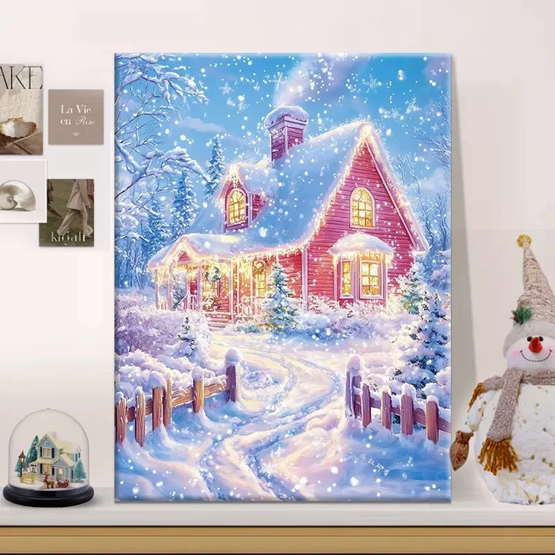 素喜光阴|数字油画diy真心遮盖六代颜料填涂色手绘礼物油彩装饰画