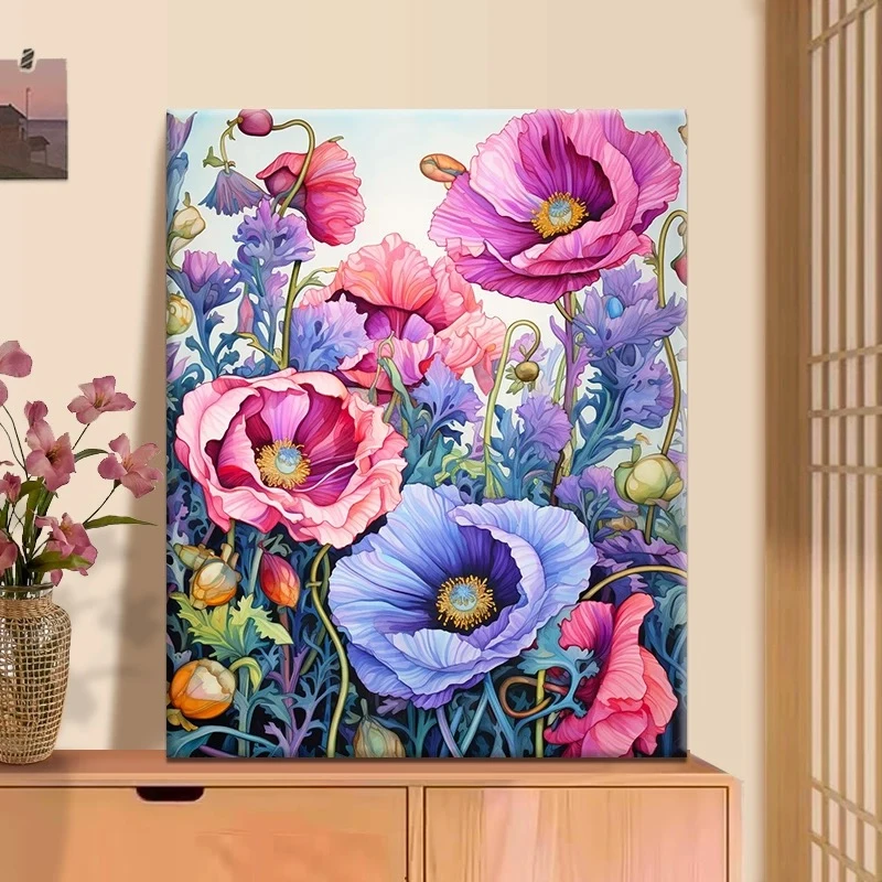 花期无限|数字油画diy真心遮盖六代颜料填涂色手绘礼物油彩装饰画