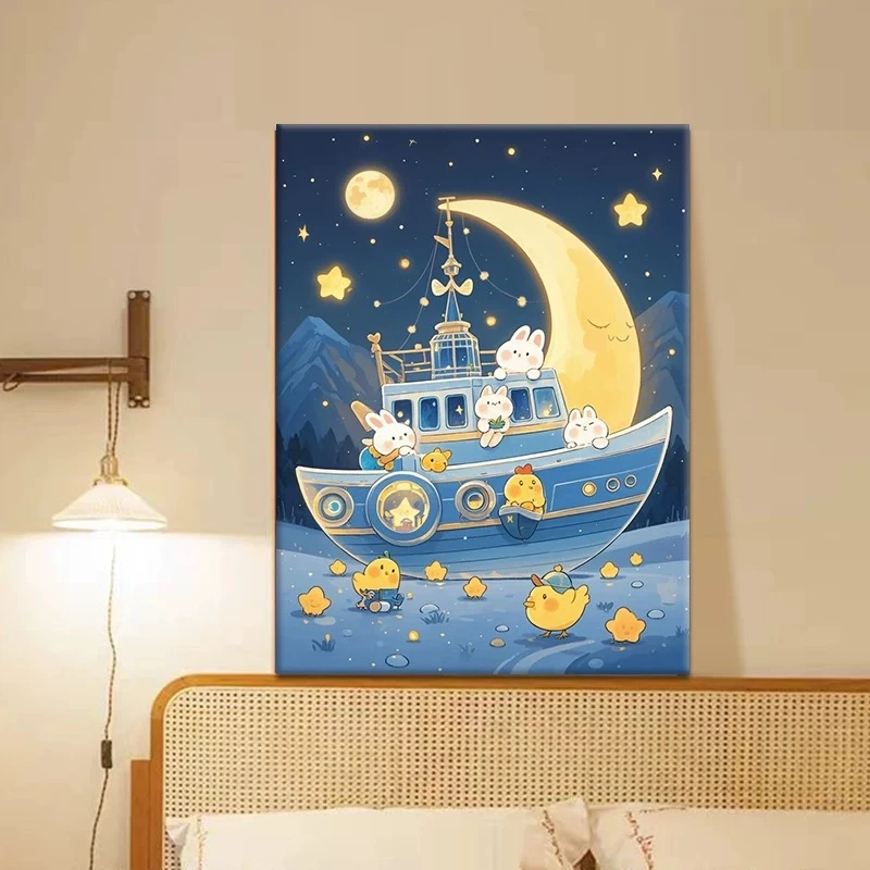 梦幻奇妙夜|数字油画diy真心遮盖六代颜料填色手绘礼物油彩装饰画