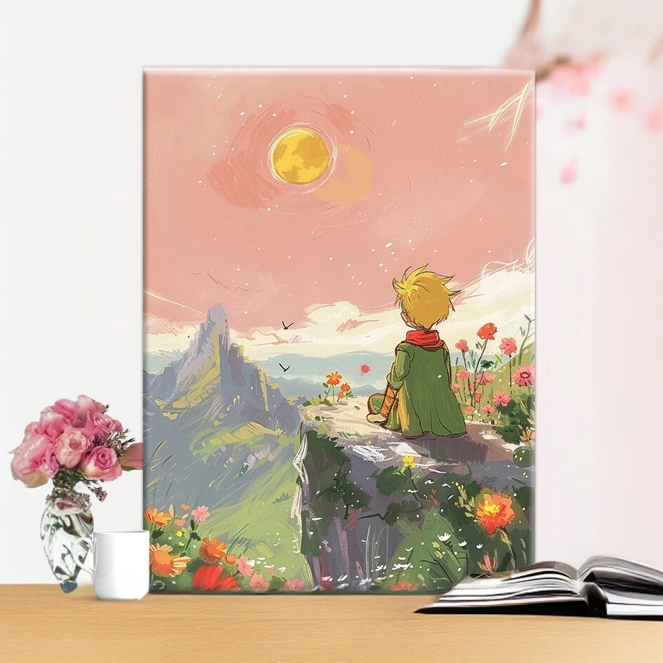 日落小王子|真心数字油画diy六代颜料填色礼物油彩画手绘画装饰画