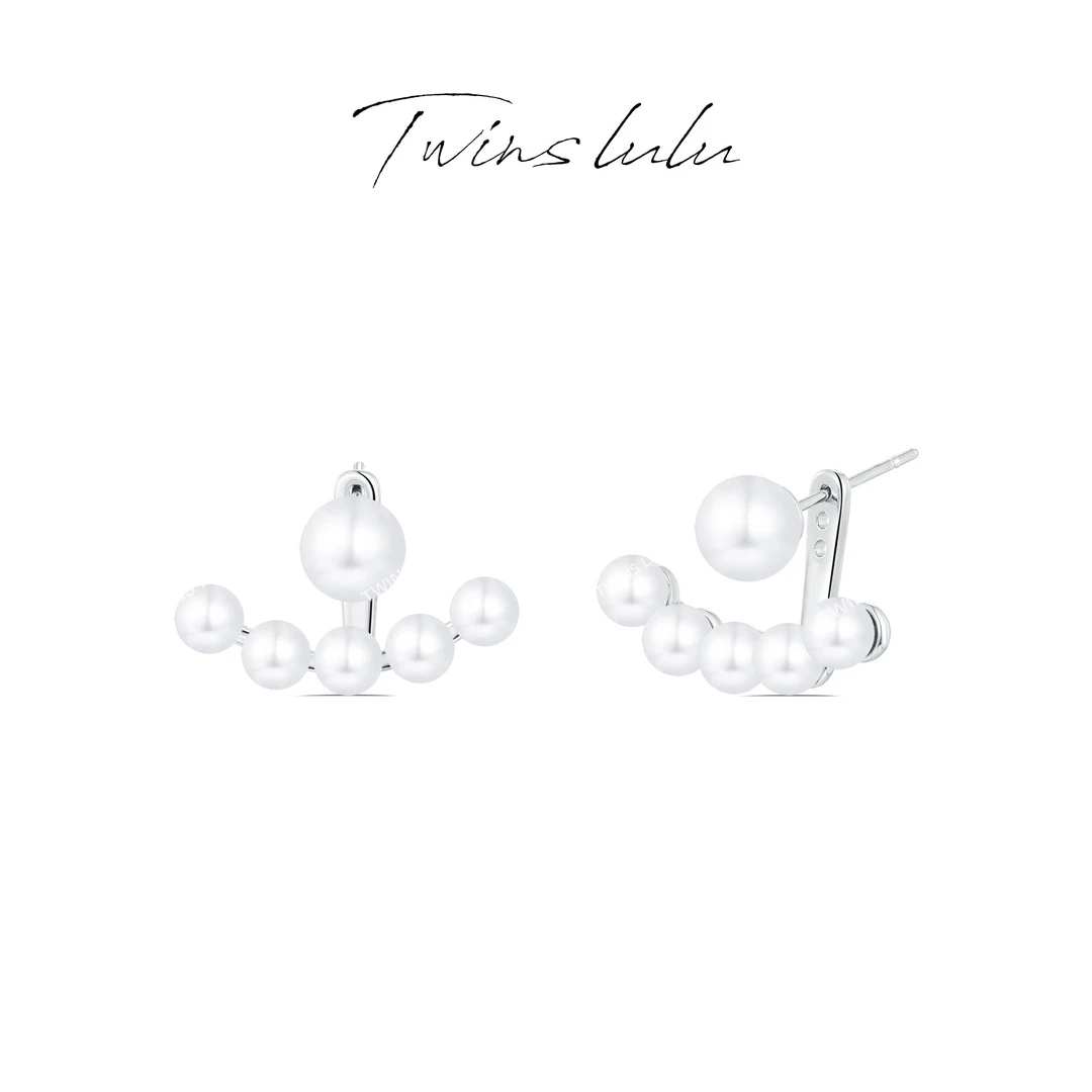 铜合金仿珍珠耳饰 法式手工镶嵌两戴式珠珠时尚耳环TSL568