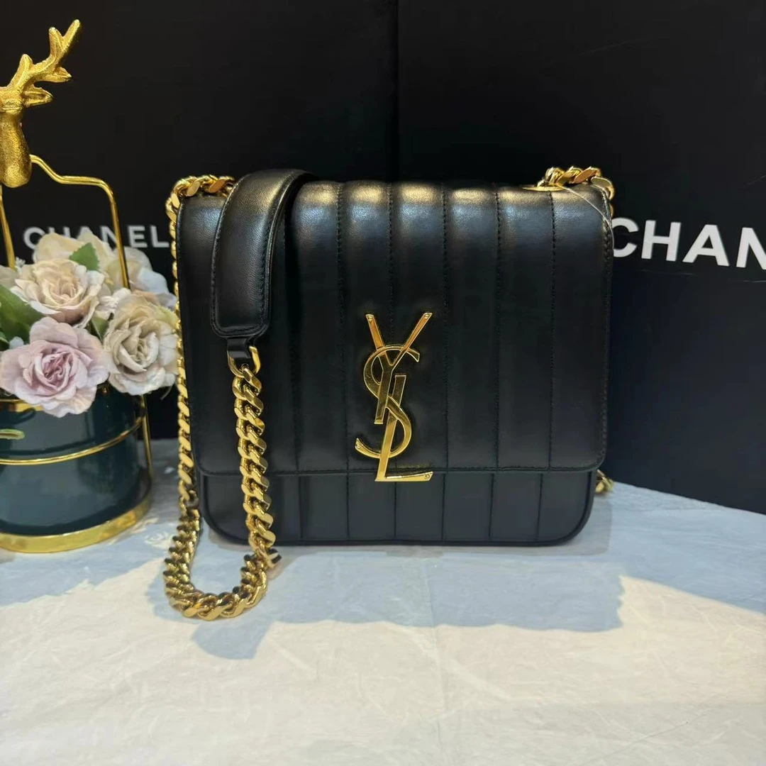 95新 YSL/圣罗兰 YSL黑金豆腐单肩包 24060167-03