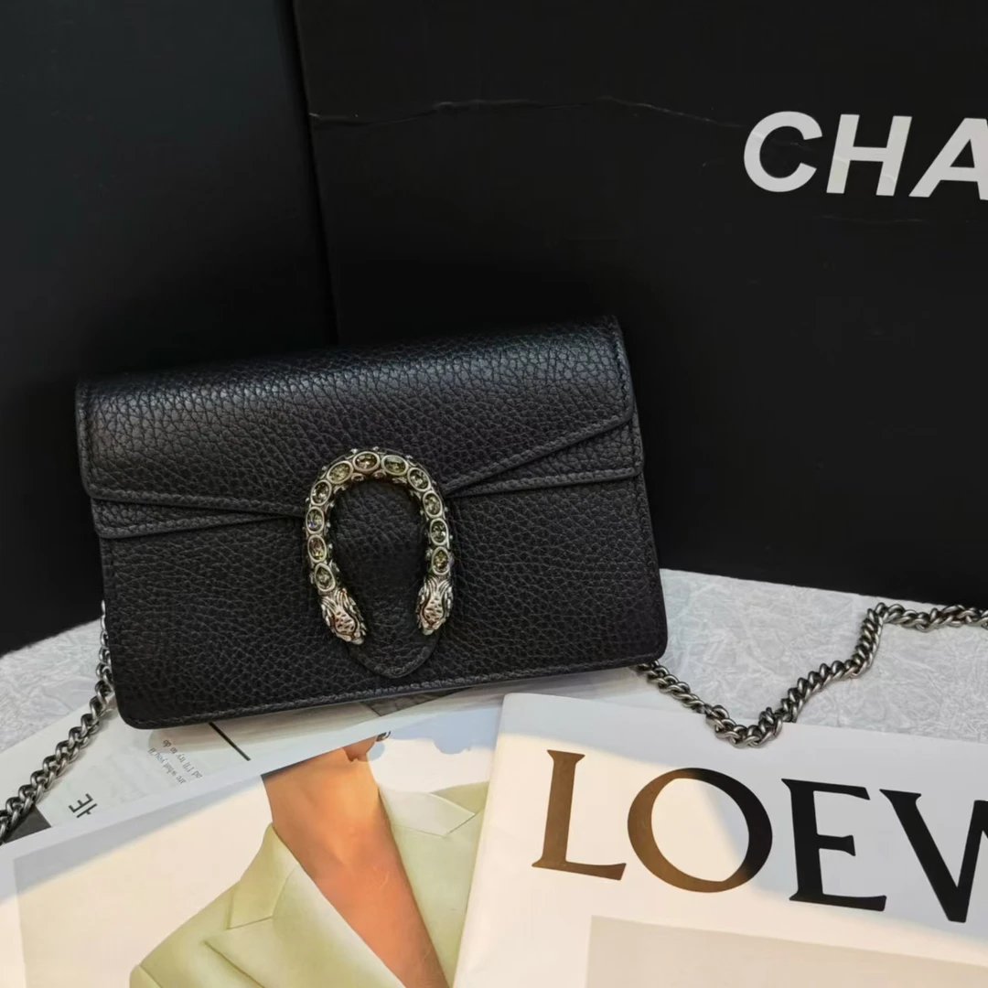 95新 GUCCI/古驰 Gucci 黑银钻扣mini酒神24050140-01