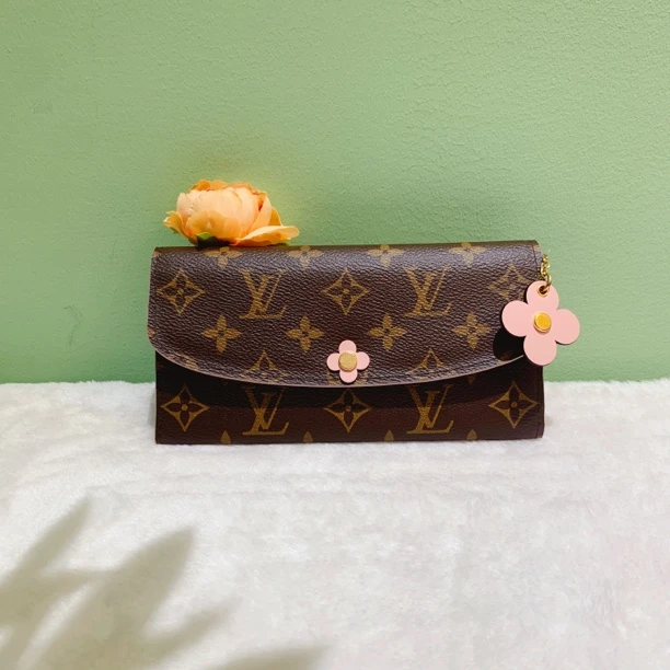 95新 LouisVuitton/路易威登 LV老花粉色小花钱包24080131-08
