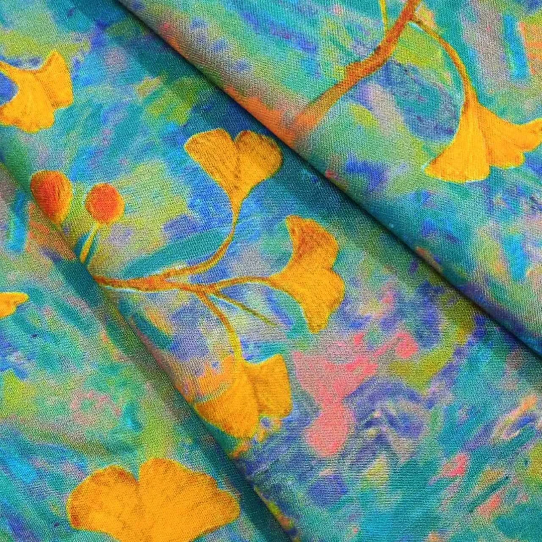 新款印花布料纯棉贡缎棉绸高档人造棉绸缎亲肤面料【113】