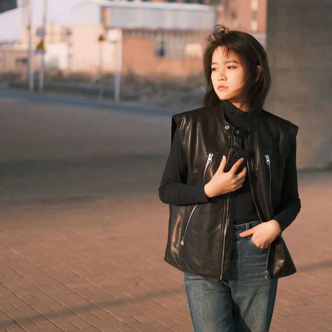 女款皮衣马甲皮衣女外套22696
