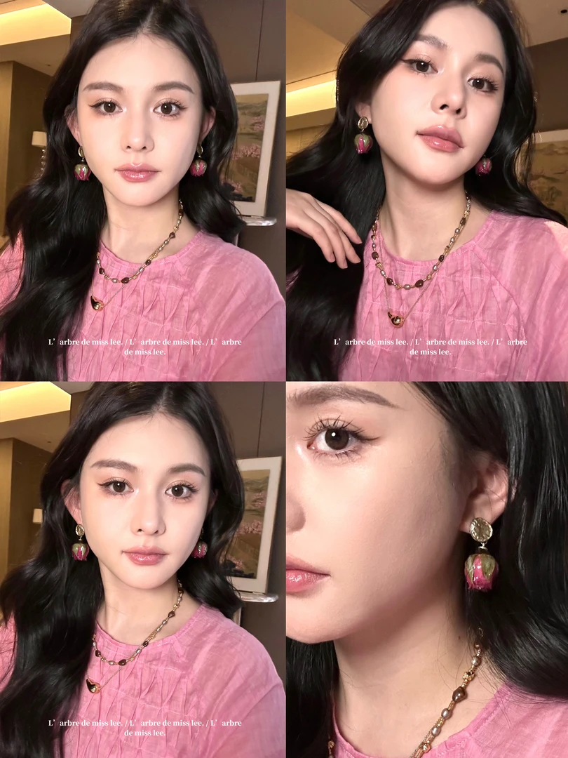 铜合金耳饰 法式中古干枯玫瑰耳钉