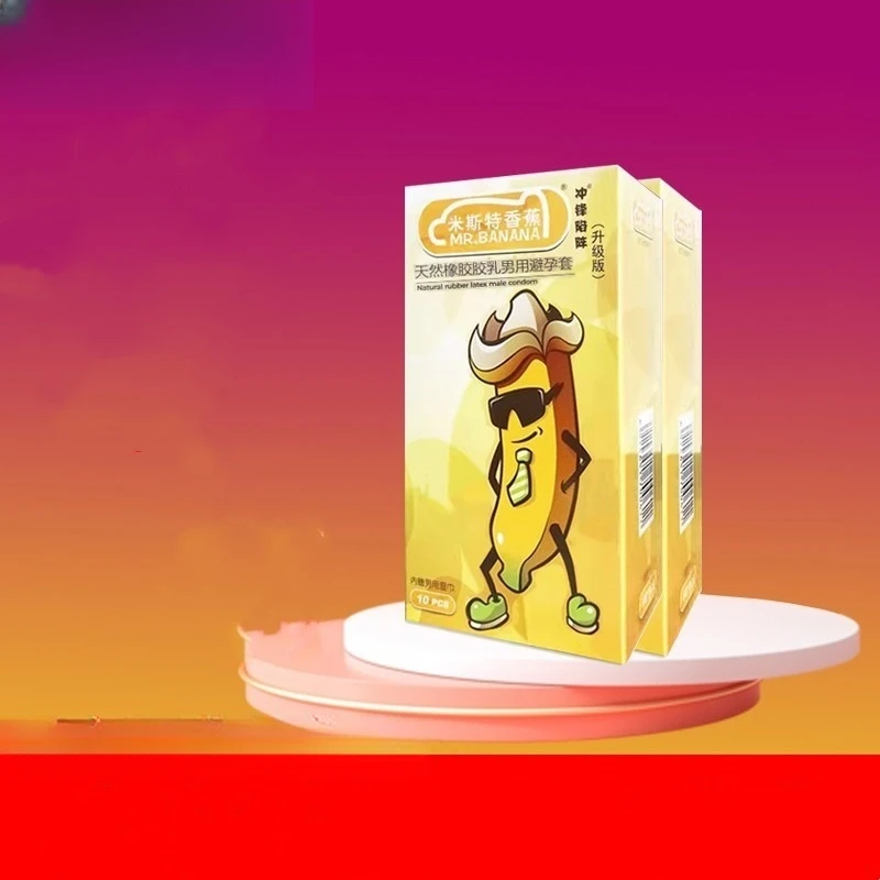 米斯特香蕉天然橡胶胶乳男用避孕套超薄男士外用湿巾安全套