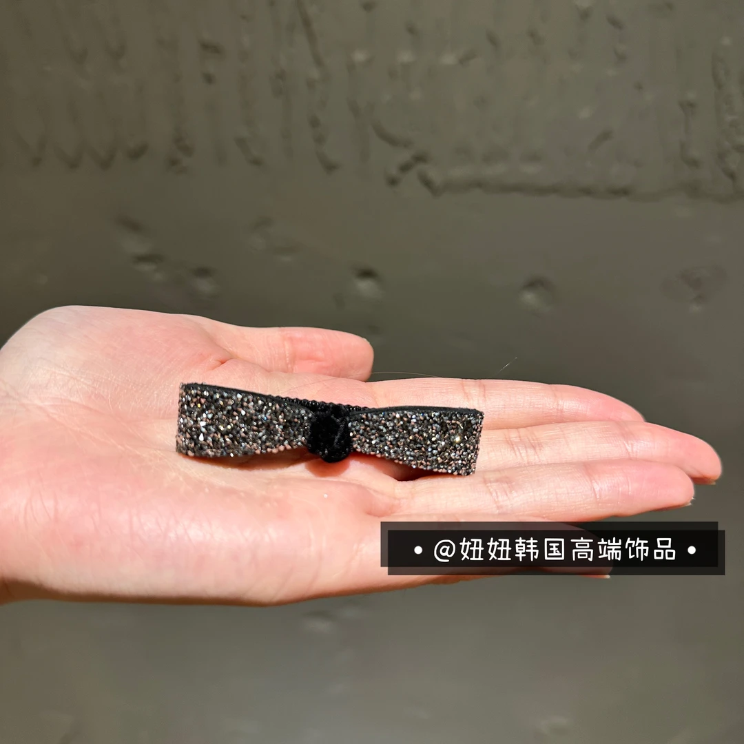 【伊一专属】韩国轻奢高级丝绒施家砂糖满钻“小仙女”刘海边夹鸭嘴夹