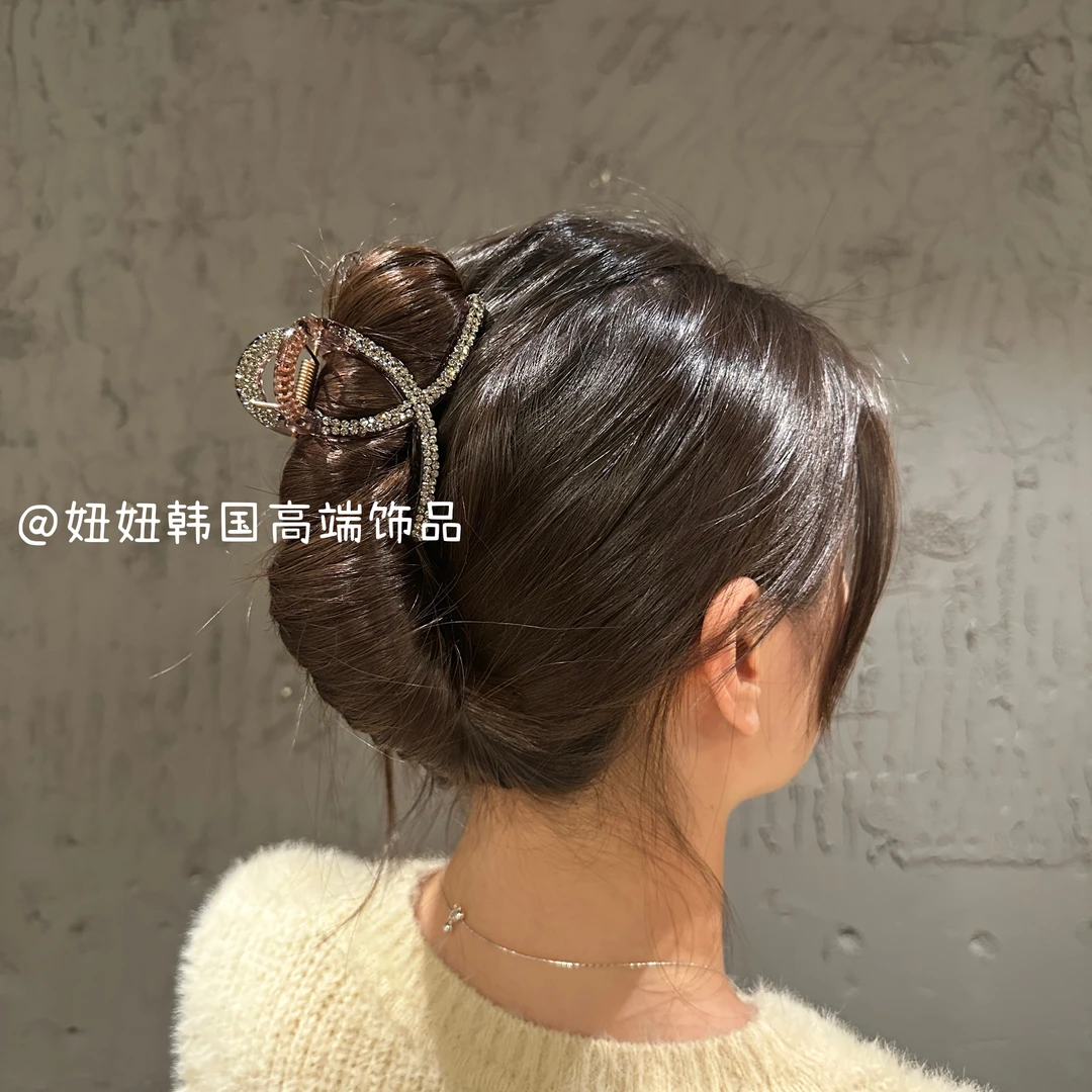 【元旦福利款】韩国轻奢纯手工施家钻满天星满钻抓夹发夹鲨鱼夹8cm
