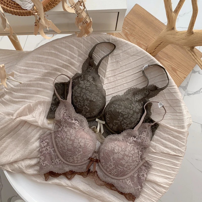 少女内衣小胸聚拢调整防外扩上托上薄下厚无钢圈文胸蕾丝托胸胸罩
