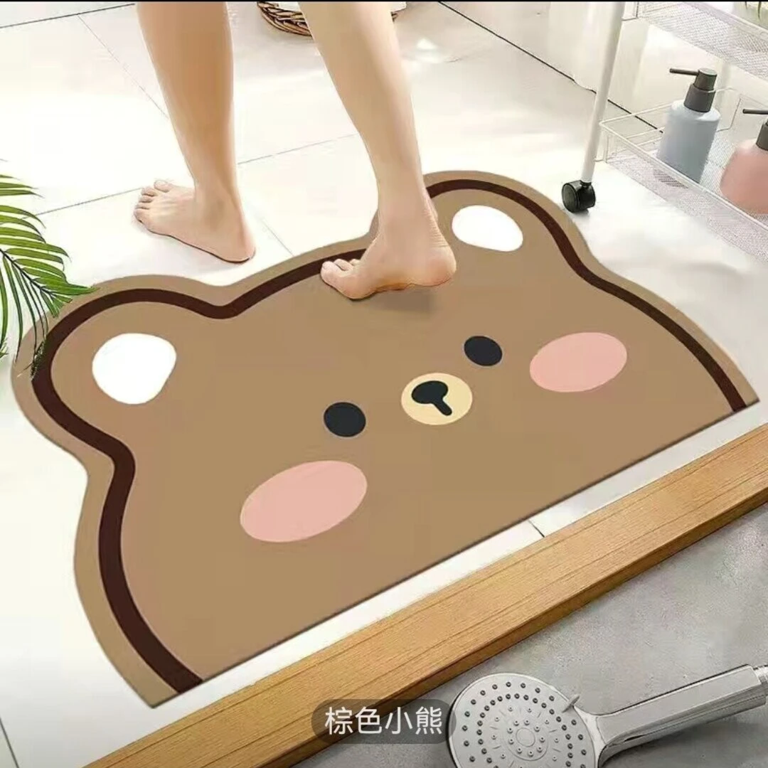 卡通硅藻泥卫生间防滑吸水速干地垫浴室地垫