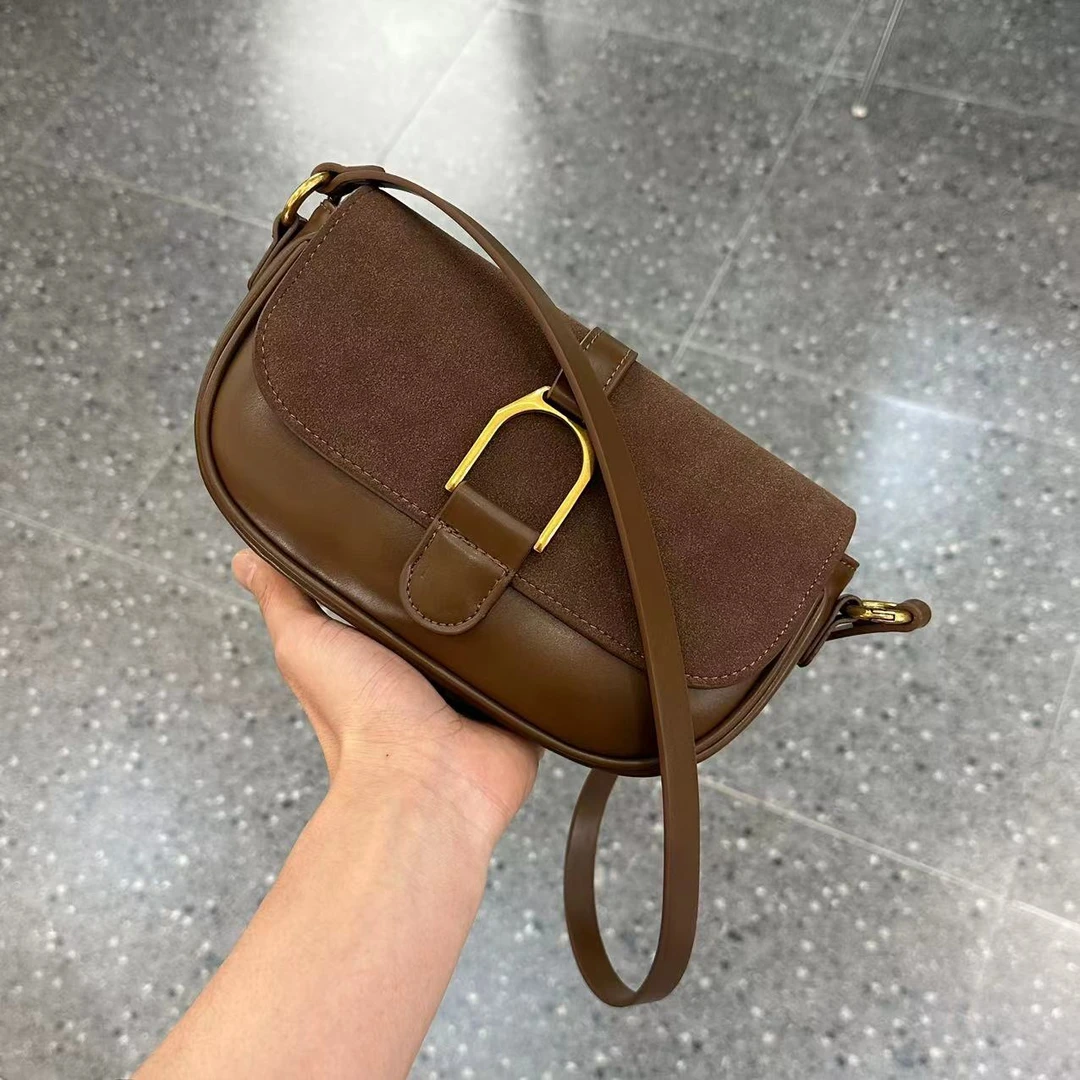 【DALU】2024新款时尚百搭单肩斜挎马鞍女包 ZY 1053 简约磨砂