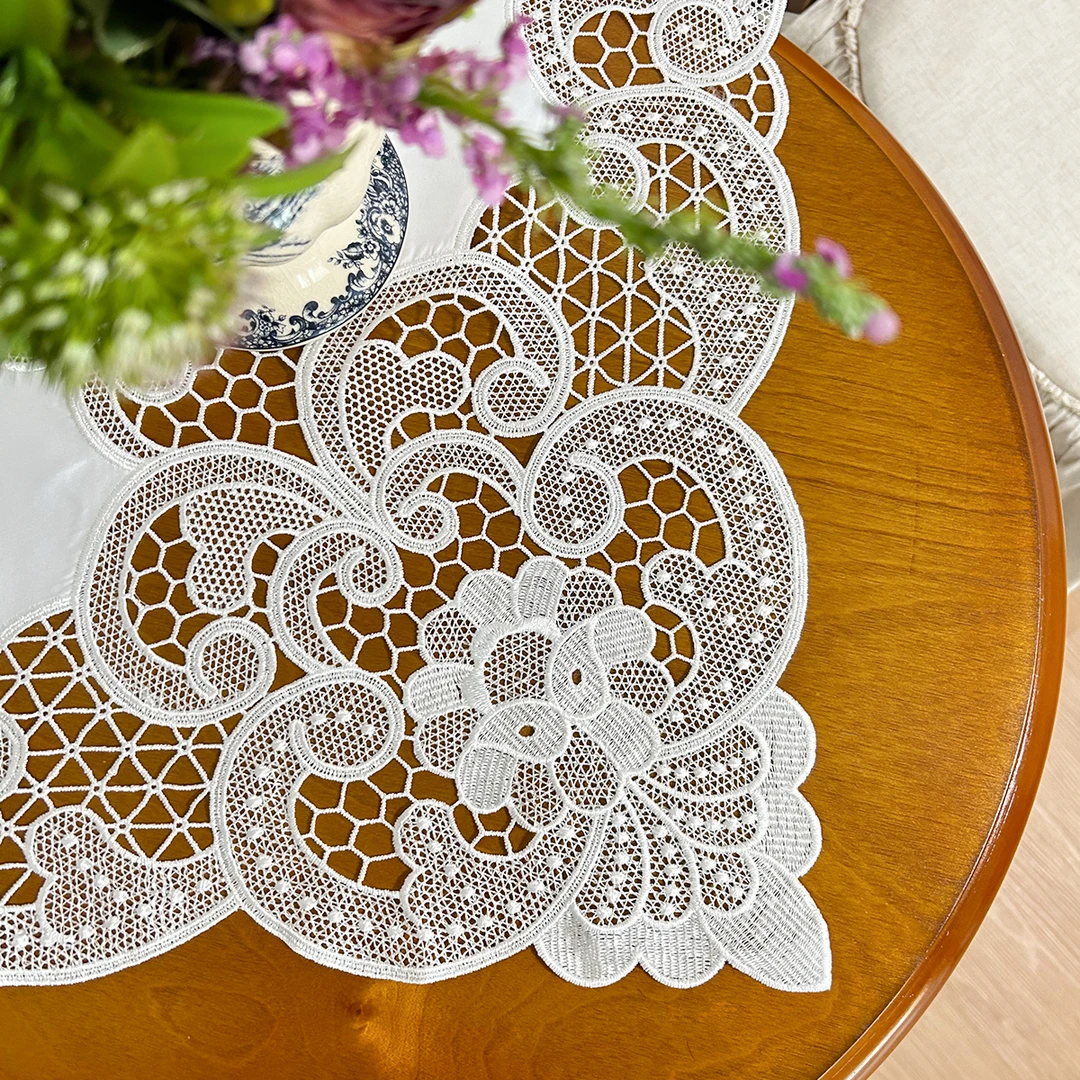 110方太阳花蕾丝桌布沙发靠背巾装饰布