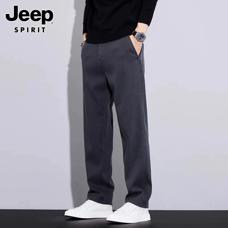 Jeep吉普莱赛尔休闲裤新款宽松春秋商务男裤百搭直筒纯色青年长裤