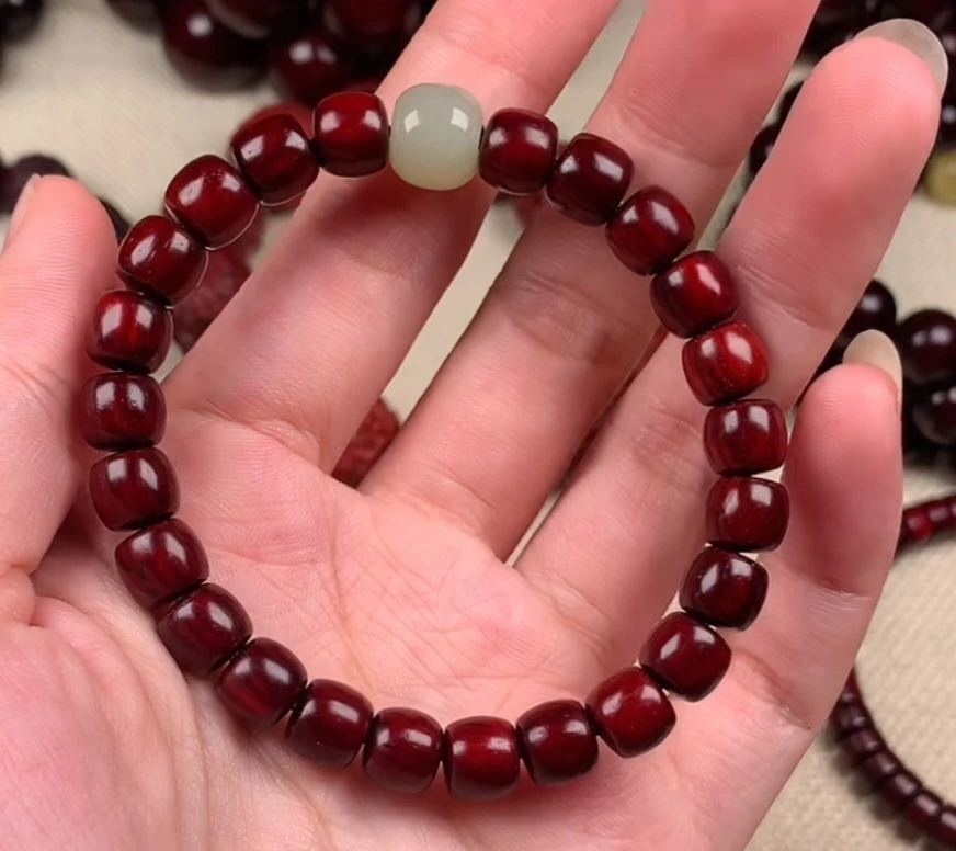 【新店福利】正宗印度小叶紫檀7/8高油高密泥料玻璃底可送礼佩戴