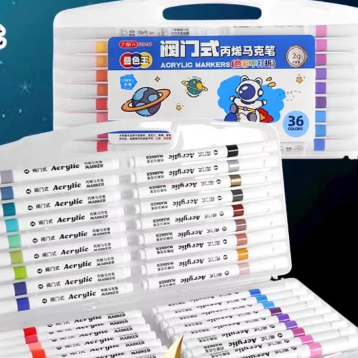 宏强36色阀门式丙烯马克笔615