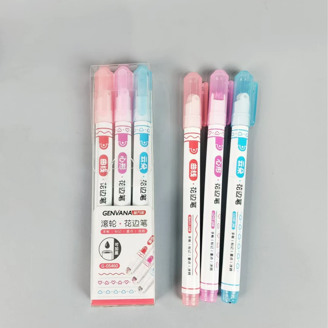 AA-金万年学生滚轮花边笔标记重点05460