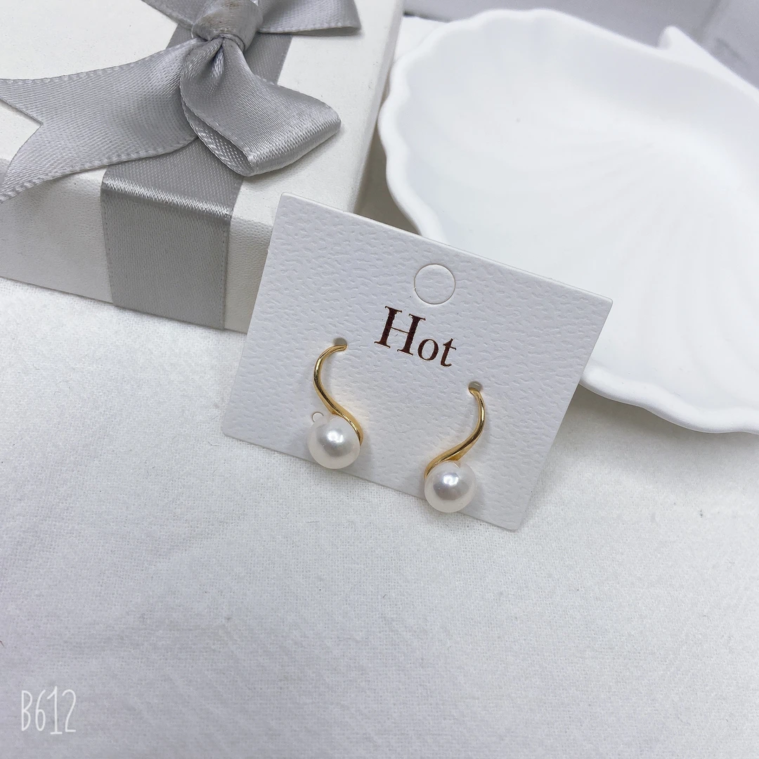 天然淡水珍珠6020#馒头珠高跟鞋耳勾7一8m百搭