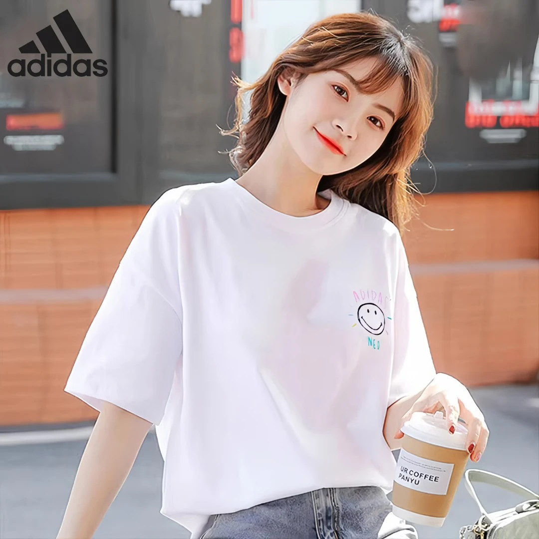 【奥莱专属】Adidas阿迪达斯neo纯棉跑步休闲运动宽松短袖T恤GP57