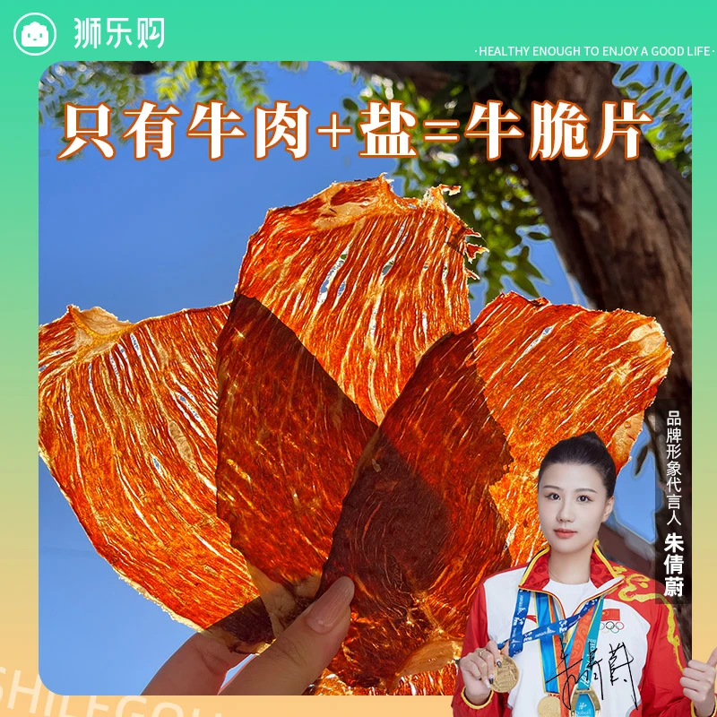 狮乐购干脆牛脆脆内蒙古风干雪花牛肉脆片解馋零食健康配料