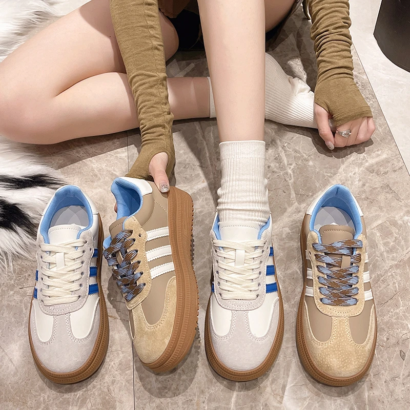 真皮复古厚底德迅鞋女款2024新款休闲运动鞋美式阿甘鞋A881993