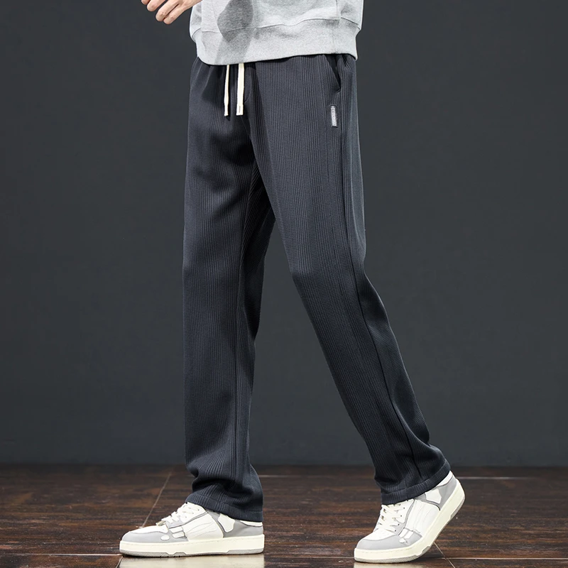 休闲裤男士秋冬款宽松大码长裤直筒显高运动裤青年垂感阔腿裤B510