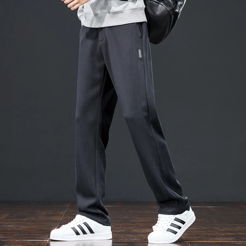 直筒垂感休闲裤男士2024春秋季新款美式潮牌宽松阔腿运动长裤B511