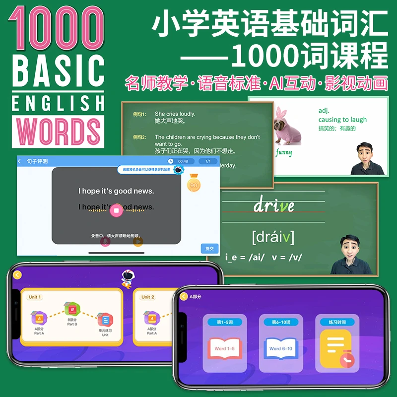 原版1000词1000Basic English words小学英语KET核心词汇书指导课