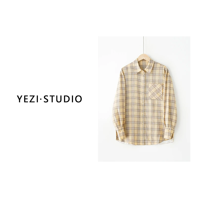 4/25 向日葵”21支亚麻格子衬衫24216101