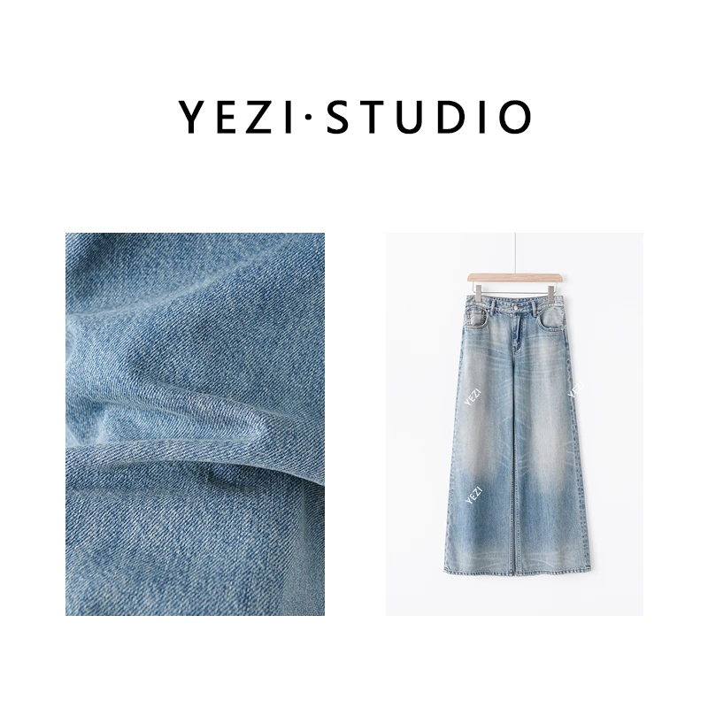 【旅途】时髦高街做旧款西部牛仔裤磨白复古牛仔直筒裤24322202