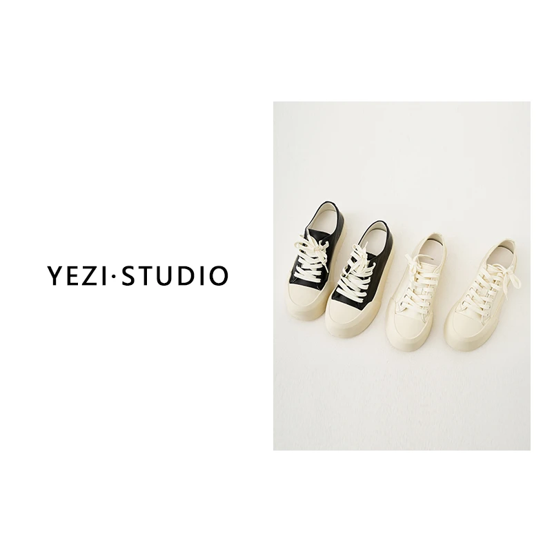 叶子定制【饼干鞋】博主款头层粒面牛皮厚底板鞋24451138-12/2