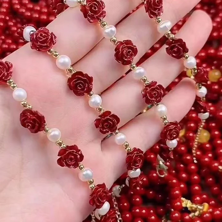 贝玫瑰花手链女锦上添花手串手工