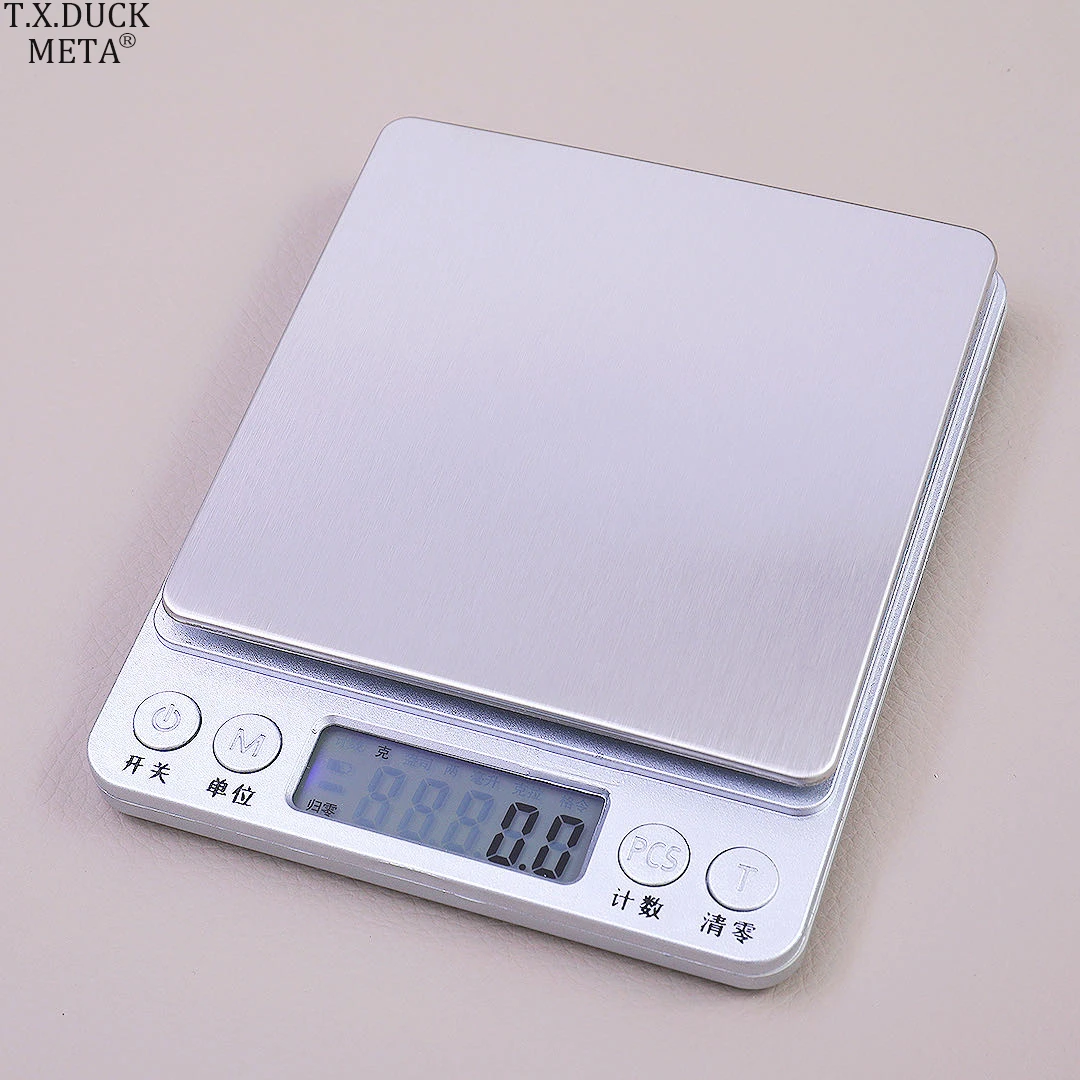 新款厨房电子秤家用烘焙小型不锈钢面高精度精准克重秤3公斤1克