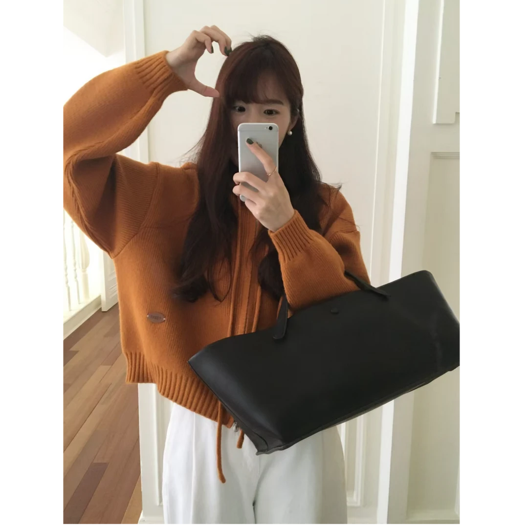 2024冬季新款高级慵懒风加厚链连帽开衫时尚减龄洋气羊毛针织帽衫