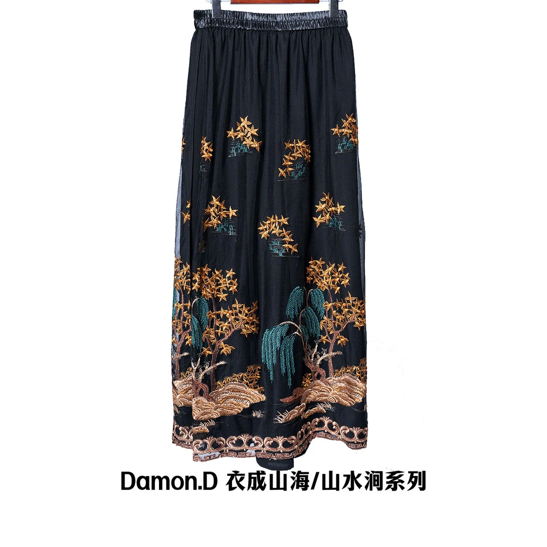 【大海轻奢】K24914新款满花刺绣百搭气质设计师款时尚纱裤