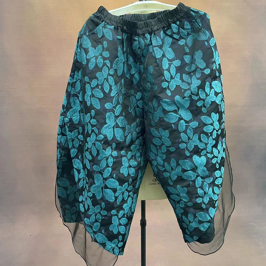 【大海轻奢】Y23028新款满花刺绣设计师款时尚阔腿裤