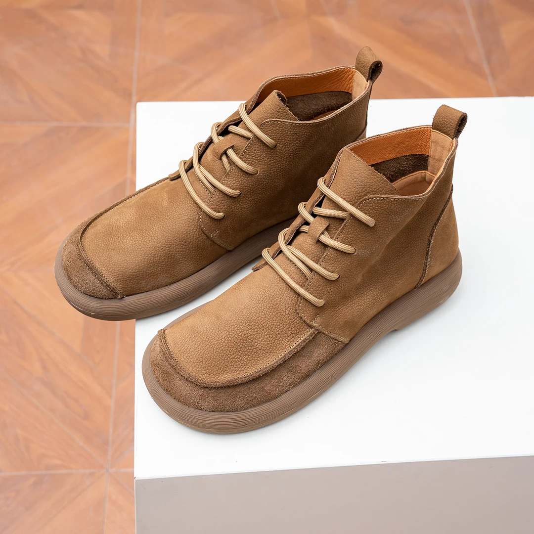 马丁靴爆款男士真皮头层牛皮厚底软底轻质复古风男士休闲皮鞋百搭