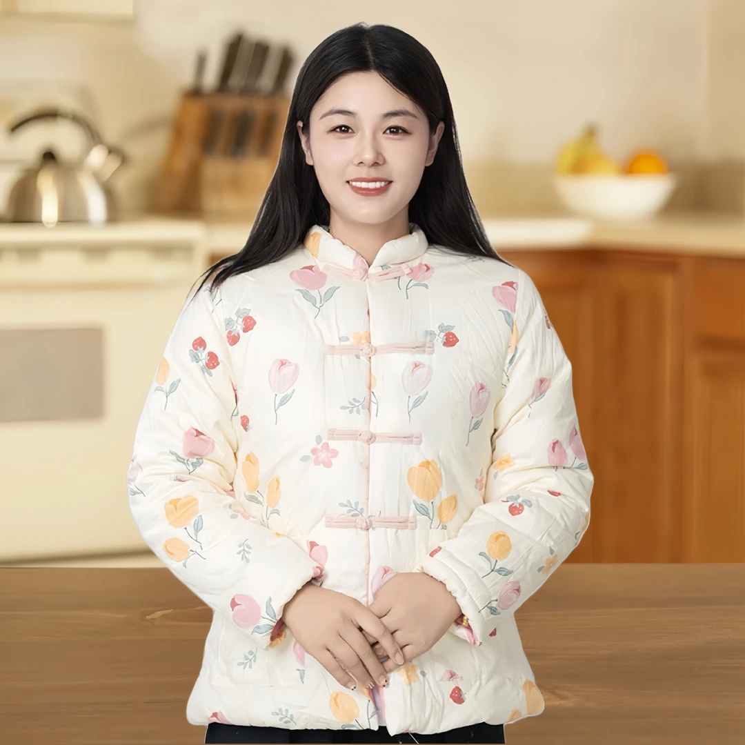 中式复古文艺棉袄女士上衣外穿盘扣冬季保暖加厚纯棉花中国风棉服